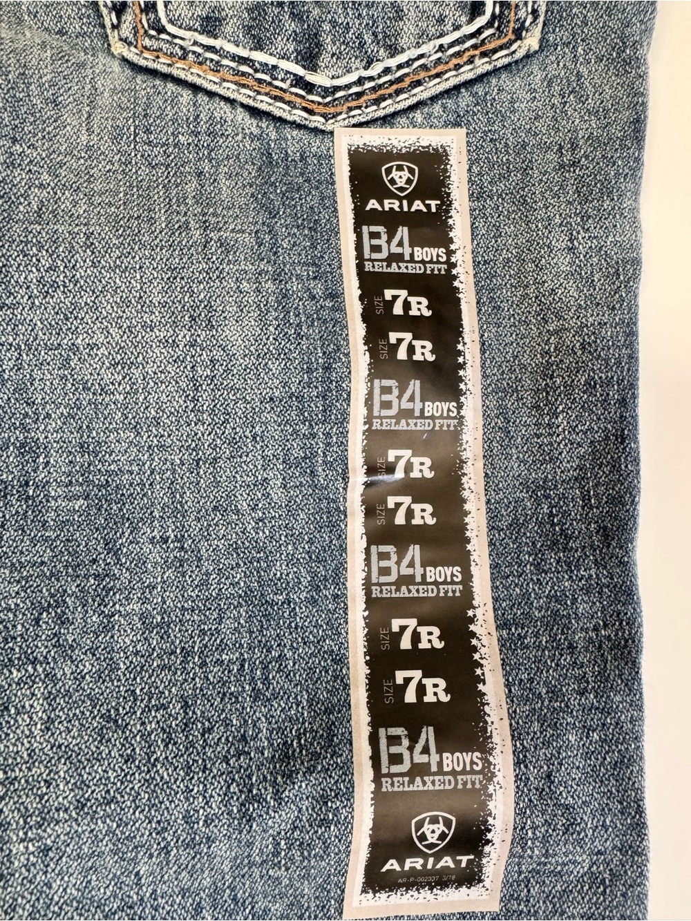 NWT! Ariat Jeans Boys Size 7R Blue B4 Relaxed Stretch Boot Cut Youth Western - Picture 4 of 6
